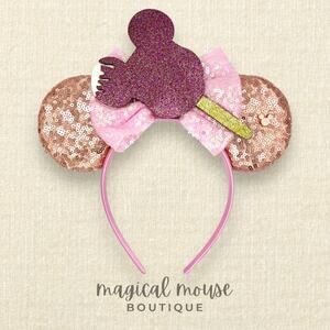Rose Gold Mickey Bar Ice Cream Minnie Ears | Disney-Inspired Mouse Headband